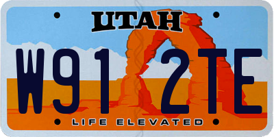 UT license plate W912TE