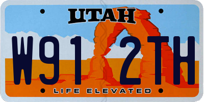 UT license plate W912TH
