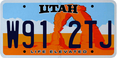 UT license plate W912TJ