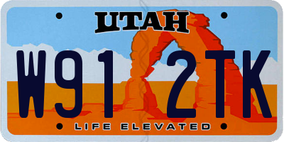 UT license plate W912TK