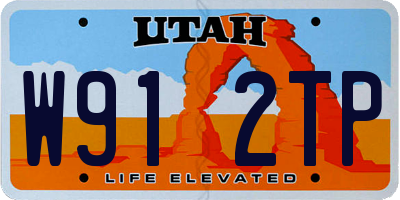 UT license plate W912TP