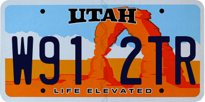 UT license plate W912TR