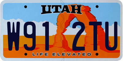 UT license plate W912TU