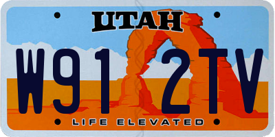 UT license plate W912TV