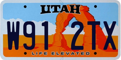 UT license plate W912TX