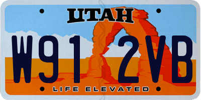 UT license plate W912VB