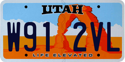 UT license plate W912VL