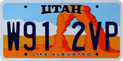 UT license plate W912VP