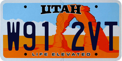 UT license plate W912VT