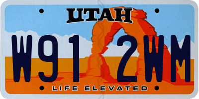 UT license plate W912WM