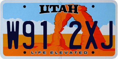 UT license plate W912XJ