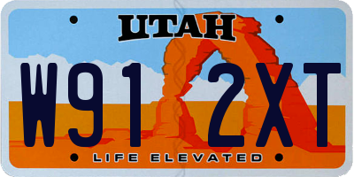UT license plate W912XT