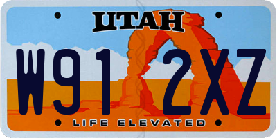 UT license plate W912XZ