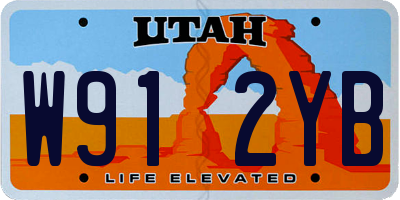 UT license plate W912YB