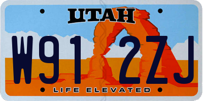 UT license plate W912ZJ