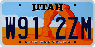 UT license plate W912ZM