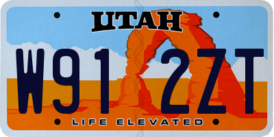 UT license plate W912ZT