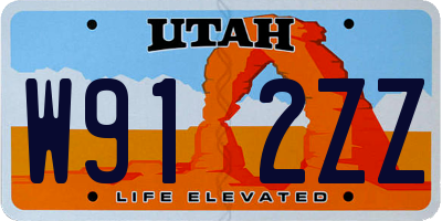 UT license plate W912ZZ