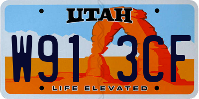 UT license plate W913CF