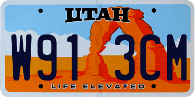 UT license plate W913CM