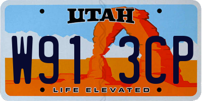 UT license plate W913CP