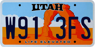UT license plate W913FS