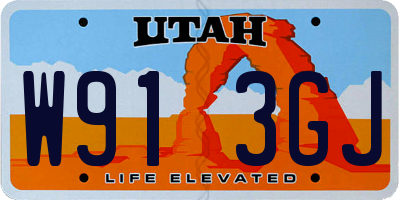 UT license plate W913GJ