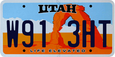 UT license plate W913HT