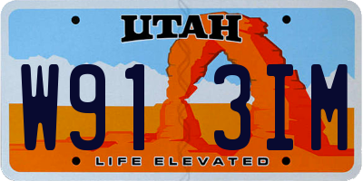 UT license plate W913IM