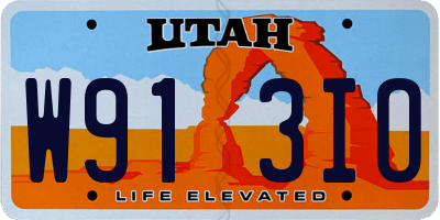 UT license plate W913IO