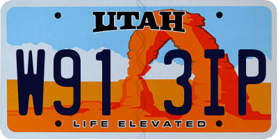 UT license plate W913IP