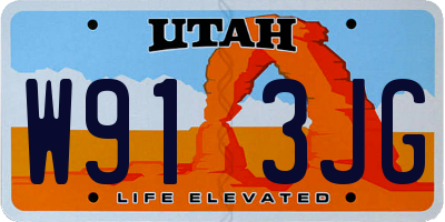 UT license plate W913JG