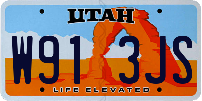 UT license plate W913JS