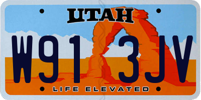 UT license plate W913JV