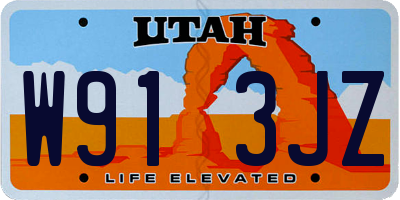 UT license plate W913JZ