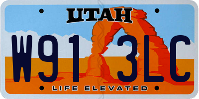 UT license plate W913LC
