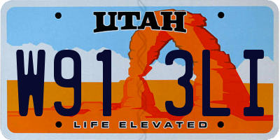 UT license plate W913LI