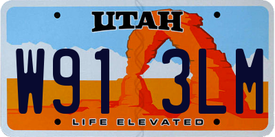 UT license plate W913LM