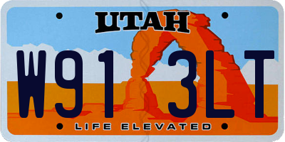 UT license plate W913LT