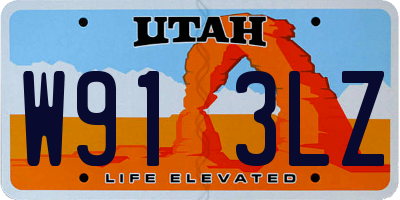 UT license plate W913LZ