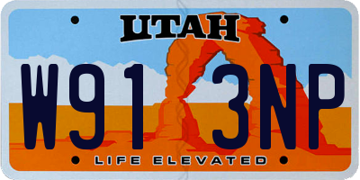 UT license plate W913NP