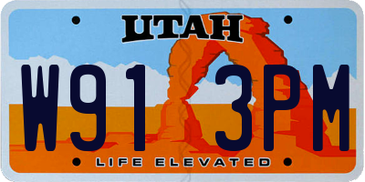 UT license plate W913PM