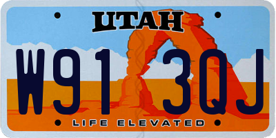 UT license plate W913QJ