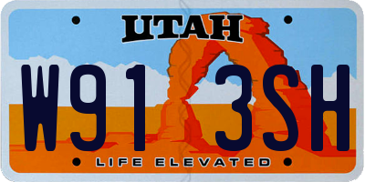 UT license plate W913SH