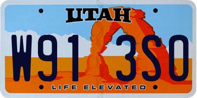 UT license plate W913SO