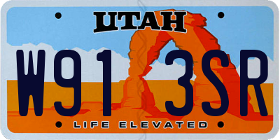 UT license plate W913SR
