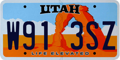 UT license plate W913SZ