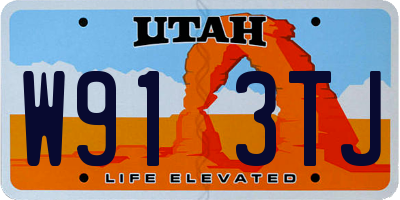 UT license plate W913TJ