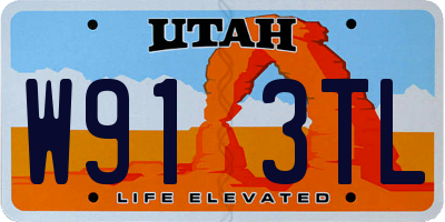 UT license plate W913TL