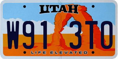 UT license plate W913TO